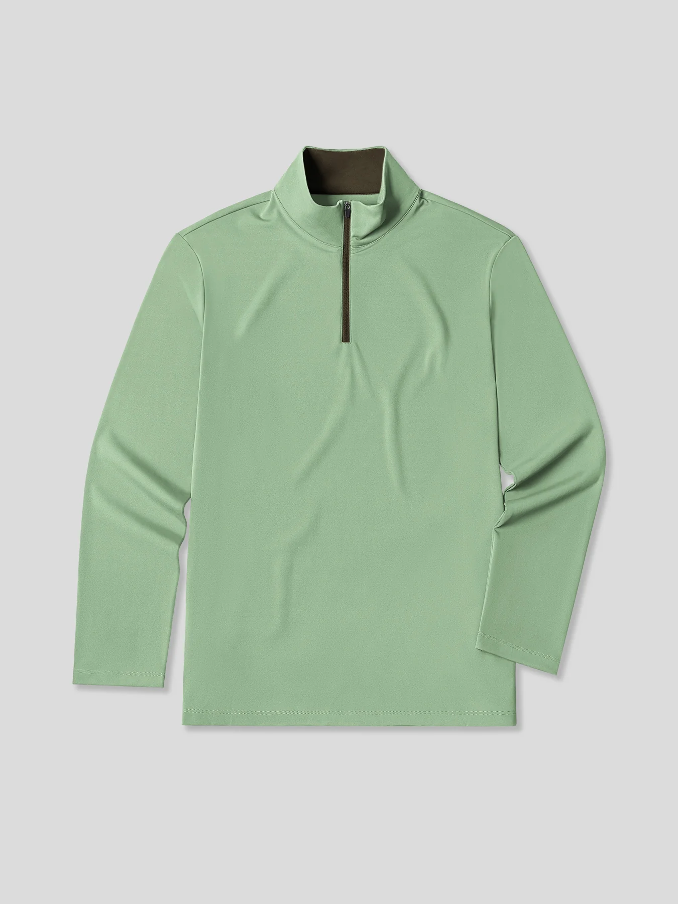 SmoothBlend Slim Fit Half Zip Mock Neck Tee: Zip Contrast Color sale - Image 15