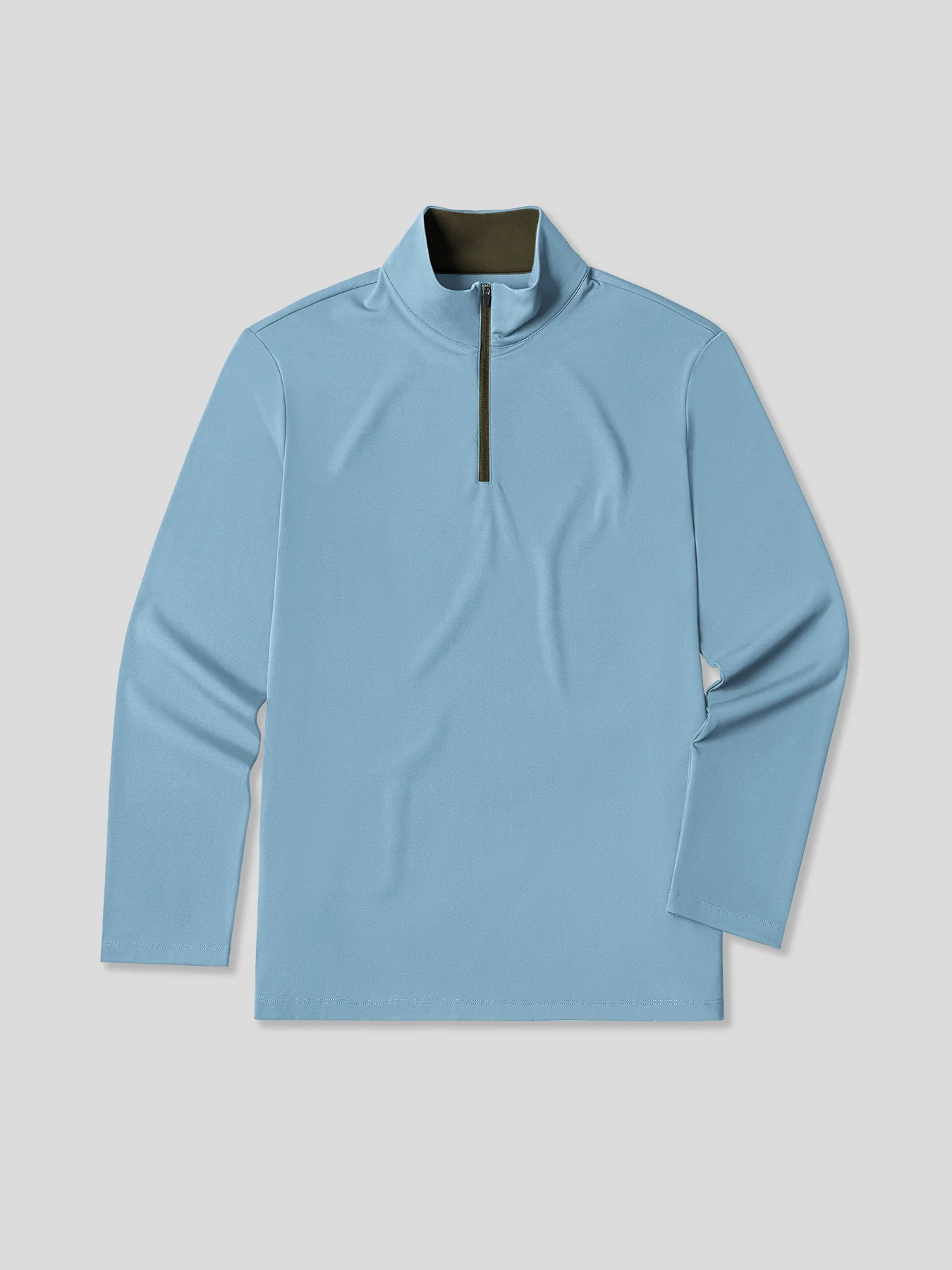 SmoothBlend Slim Fit Half Zip Mock Neck Tee: Zip Contrast Color sale - Image 20