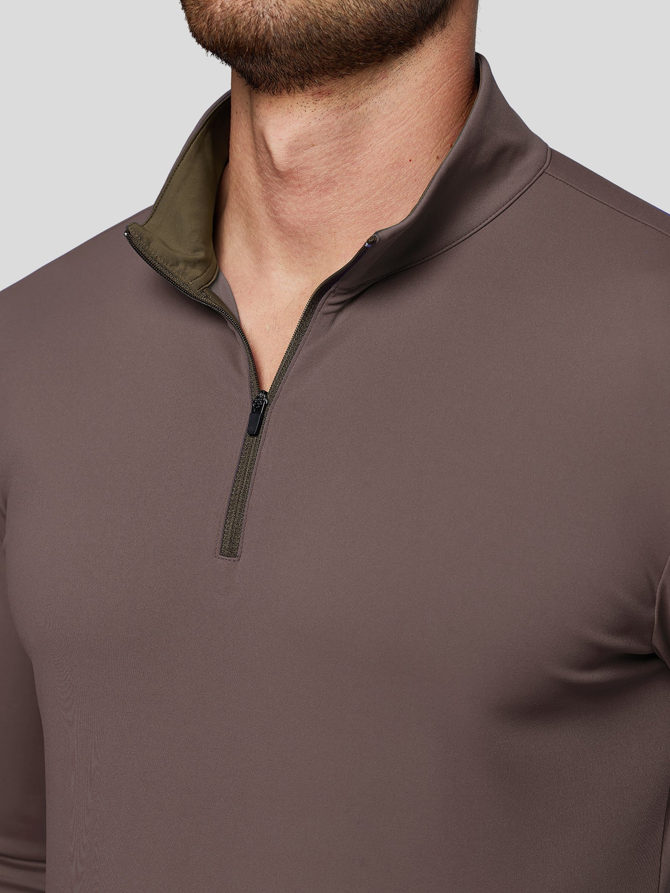 SmoothBlend Slim Fit Half Zip Mock Neck Tee: Zip Contrast Color sale - Image 32