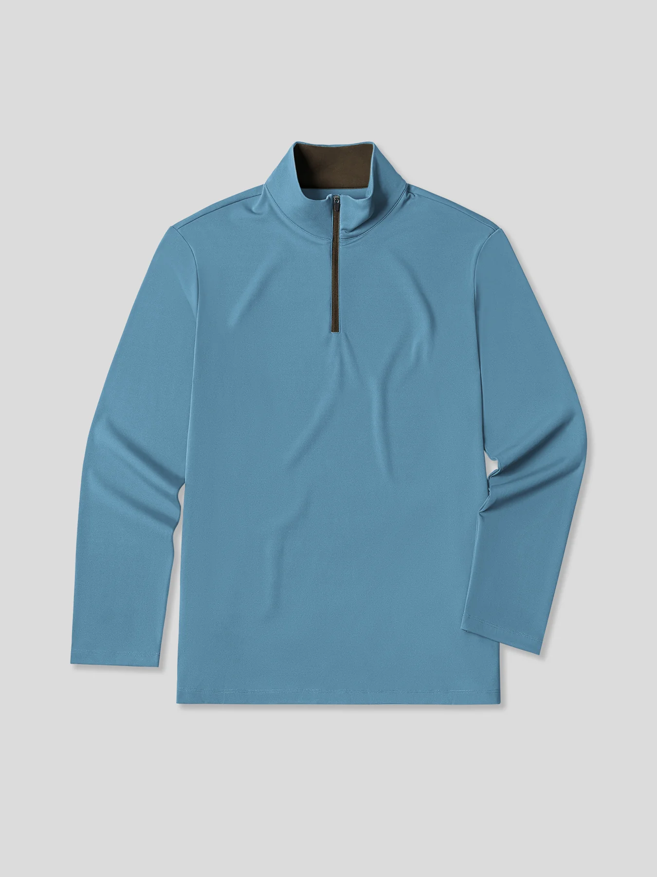 SmoothBlend Slim Fit Half Zip Mock Neck Tee: Zip Contrast Color sale - Image 4