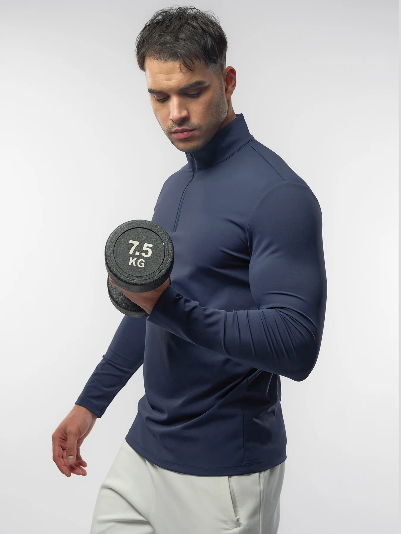 SmoothBlend Half Zip Mock Neck Tee: Zip Same Color - Image 44