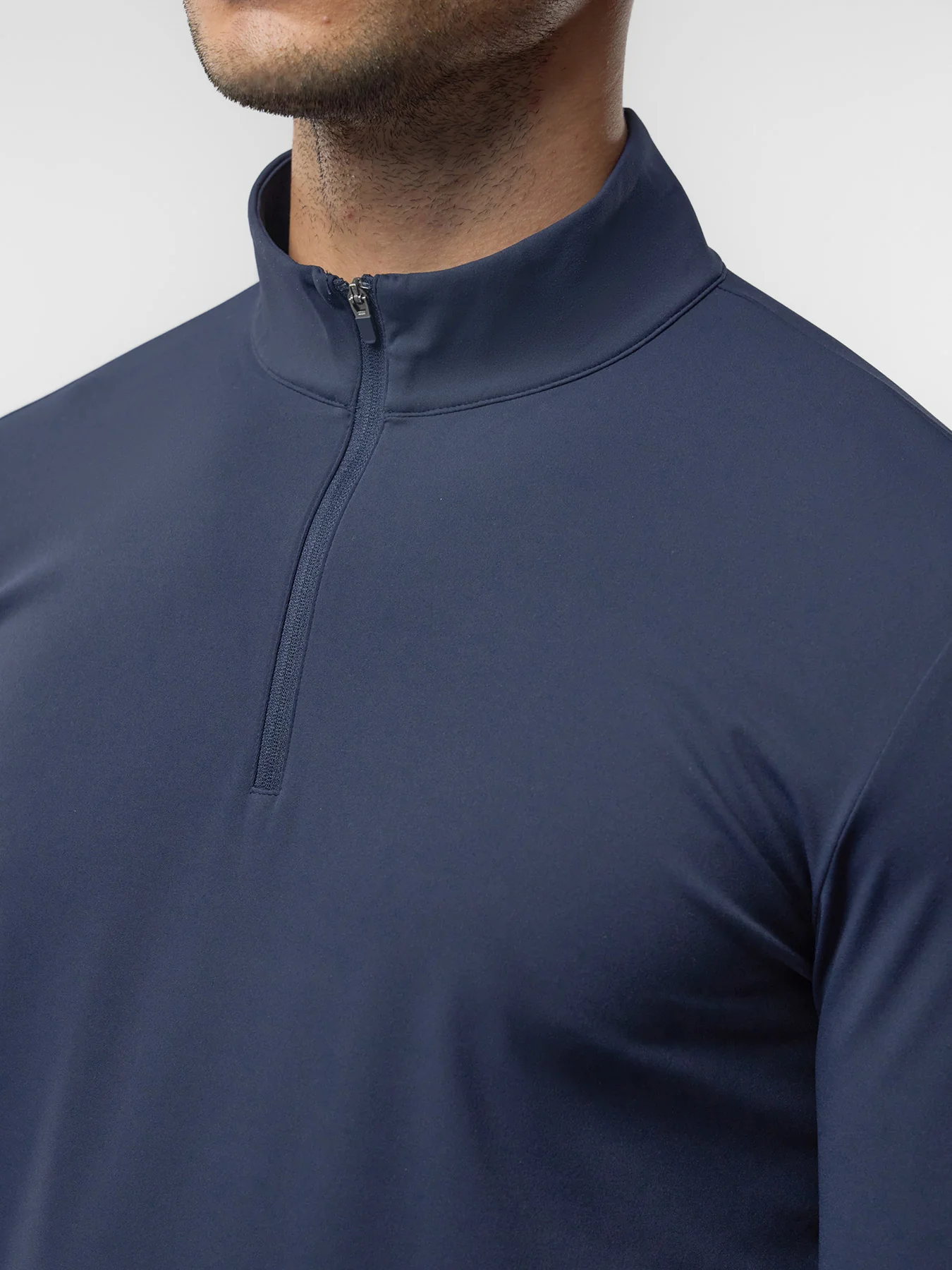 SmoothBlend Half Zip Mock Neck Tee: Zip Same Color - Image 46