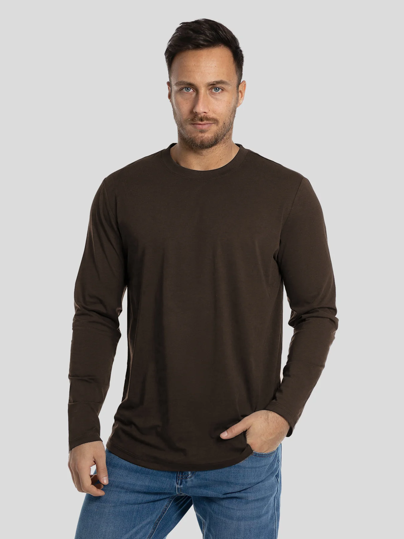 StaySmooth Long Sleeve Curve Hem Tee:Classic Fit - Image 37