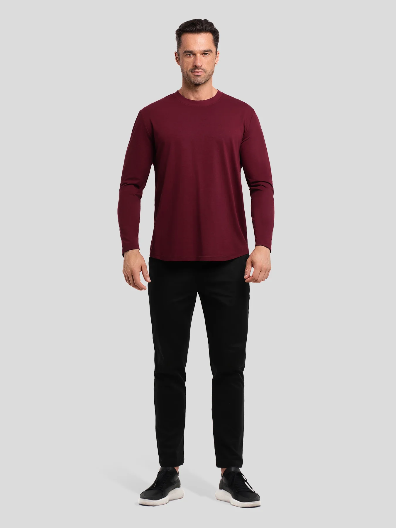 StaySmooth Long Sleeve Curve Hem Tee:Classic Fit - Image 130