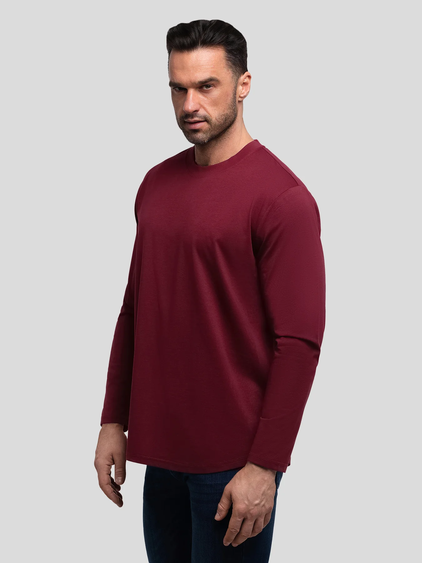 StaySmooth Long Sleeve Curve Hem Tee:Classic Fit - Image 129