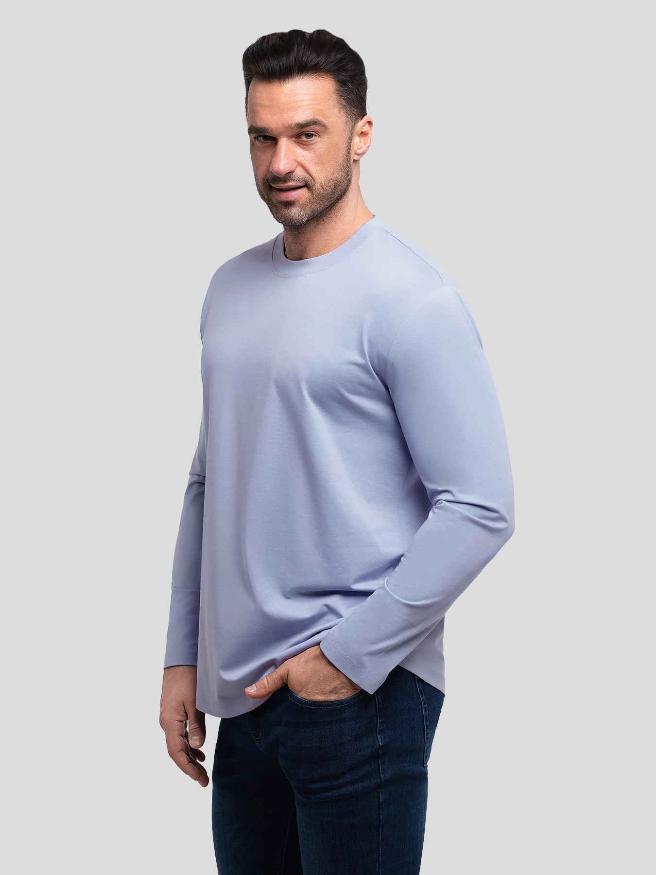 StaySmooth Long Sleeve Curve Hem Tee:Classic Fit - Image 151
