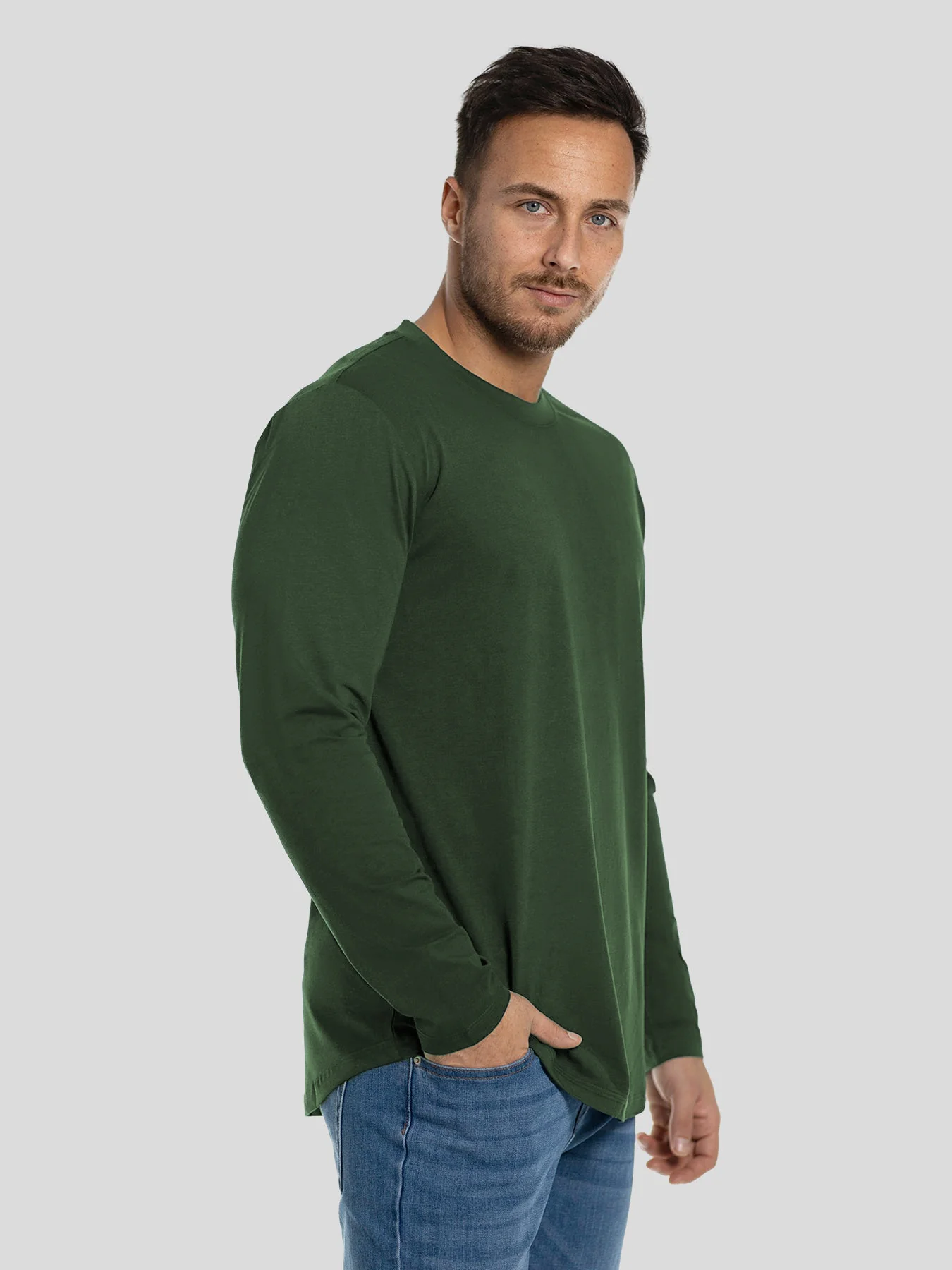 StaySmooth Long Sleeve Curve Hem Tee:Classic Fit - Image 55