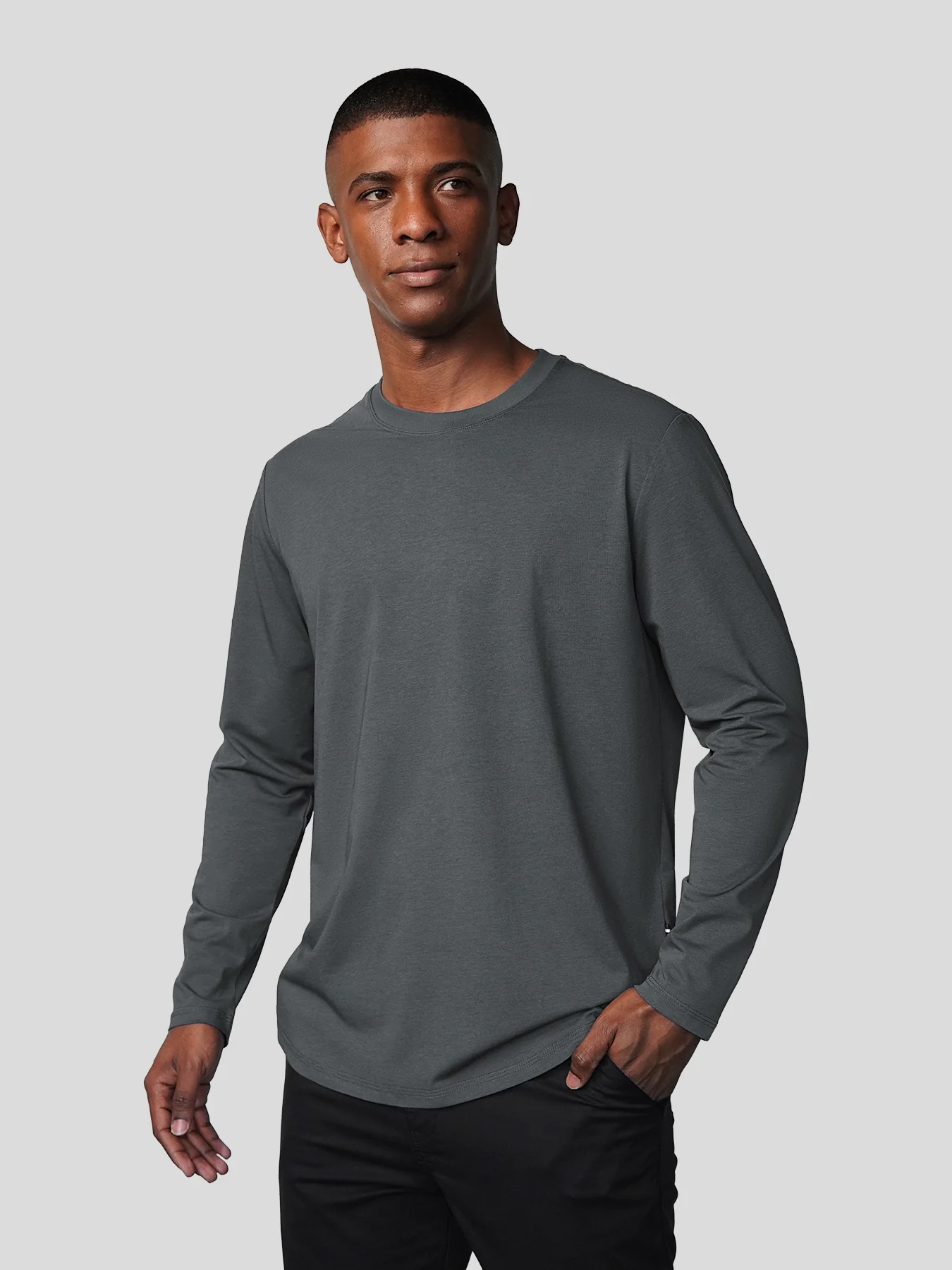 StaySmooth Long Sleeve Curve Hem Tee:Classic Fit - Image 19