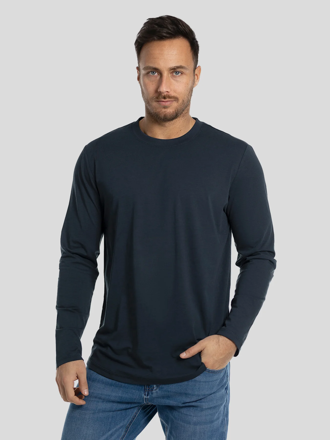 StaySmooth Long Sleeve Curve Hem Tee:Classic Fit - Image 33