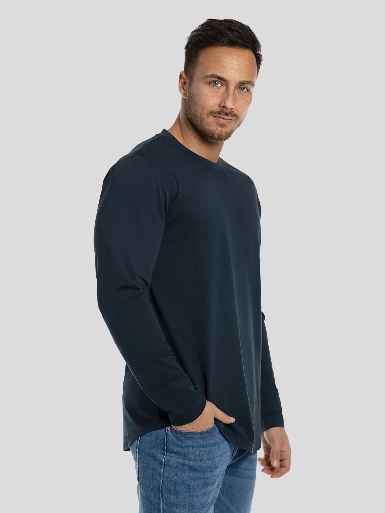 StaySmooth Long Sleeve Curve Hem Tee:Classic Fit - Image 35