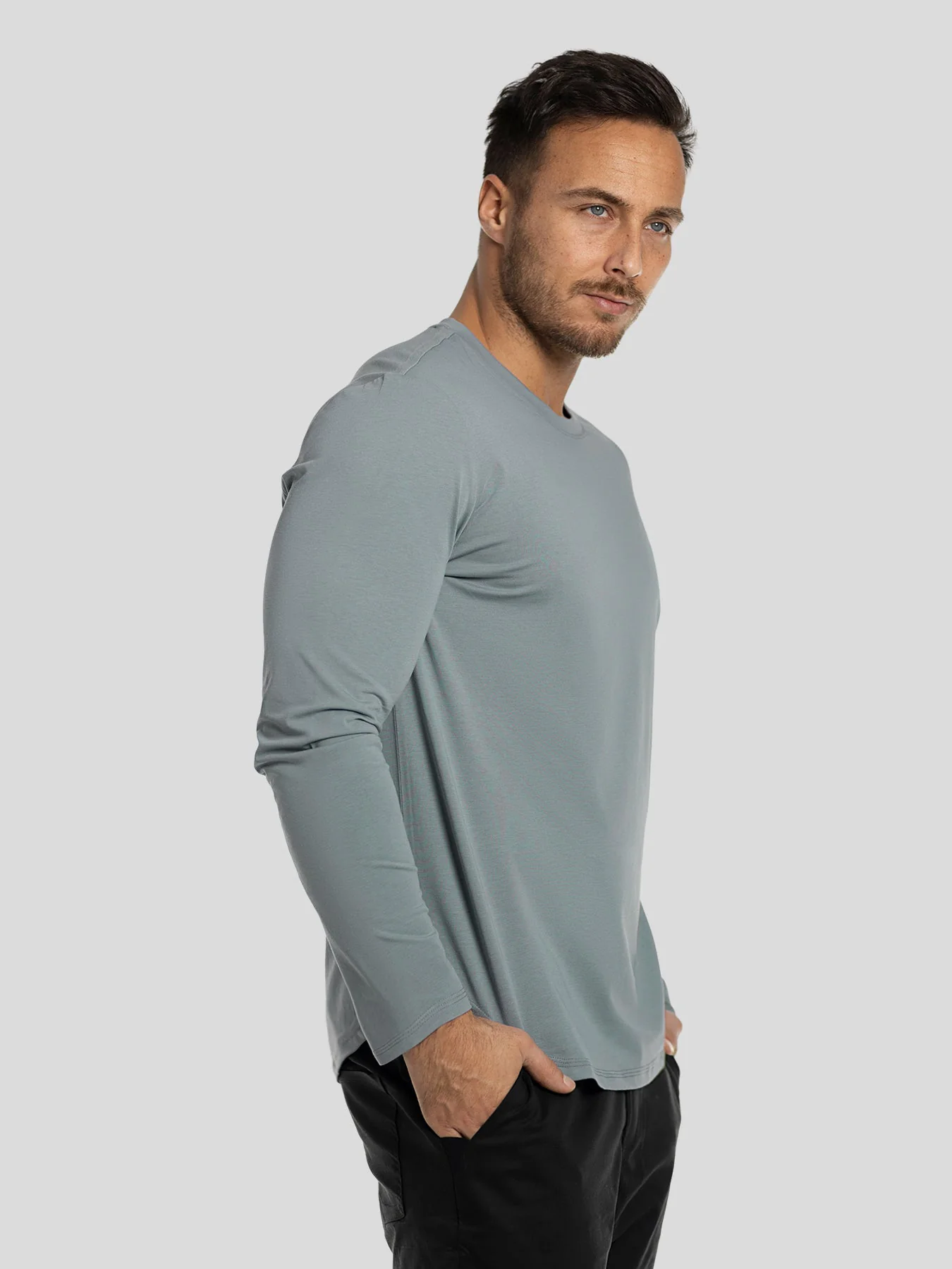 StaySmooth Long Sleeve Curve Hem Tee: Slim Fit - Image 35