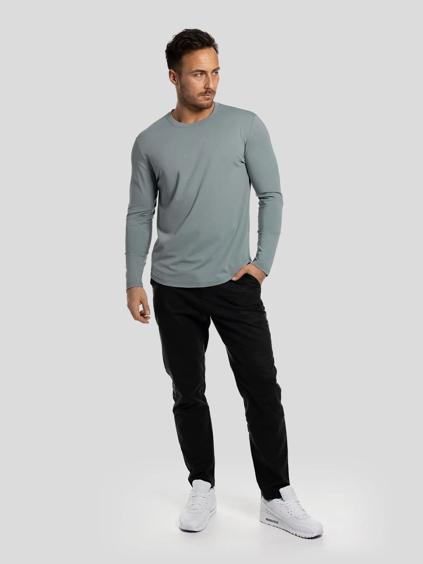 StaySmooth Long Sleeve Curve Hem Tee: Slim Fit - Image 36
