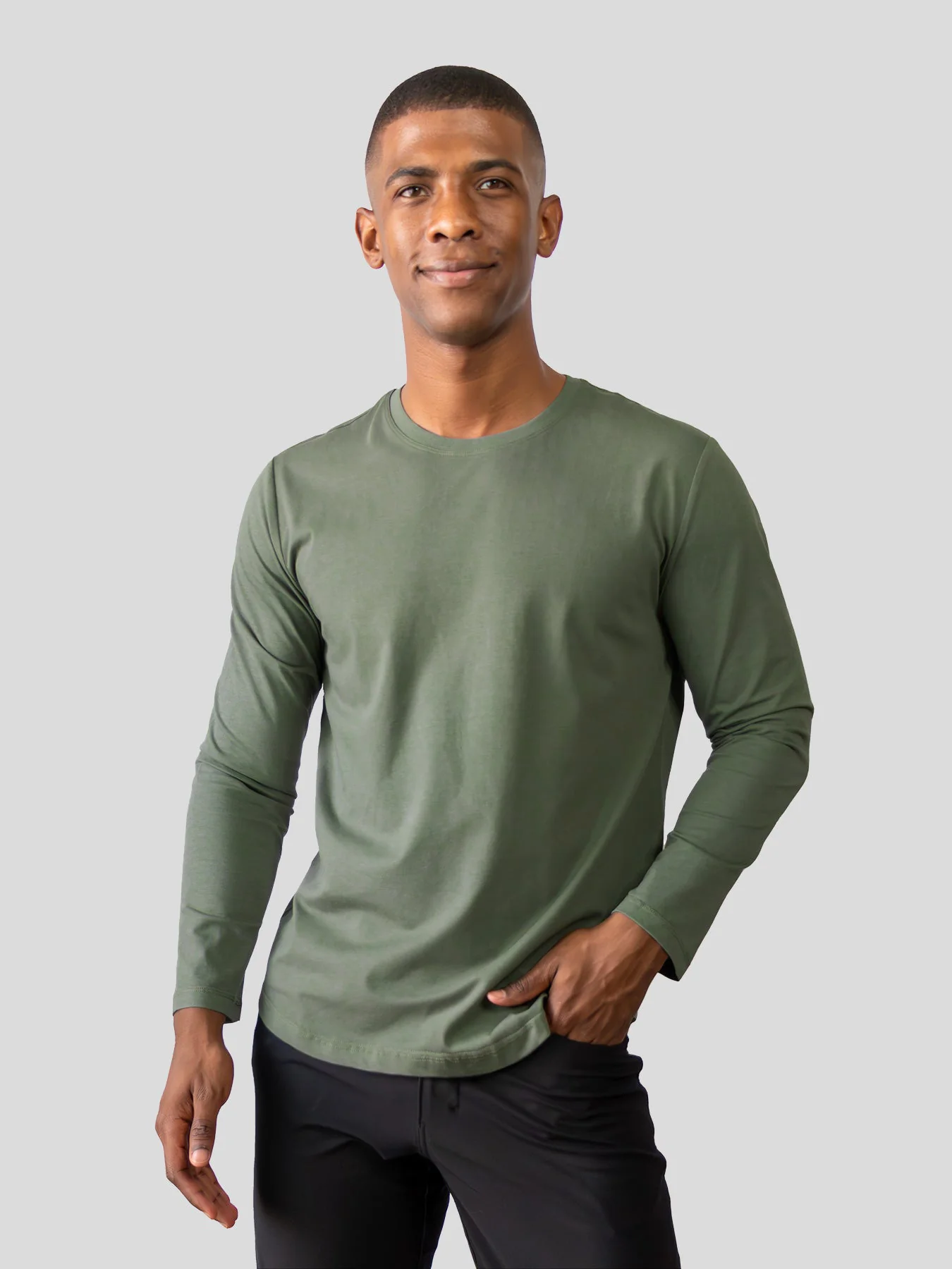 StaySmooth Long Sleeve Curve Hem Tee: Slim Fit - Image 42