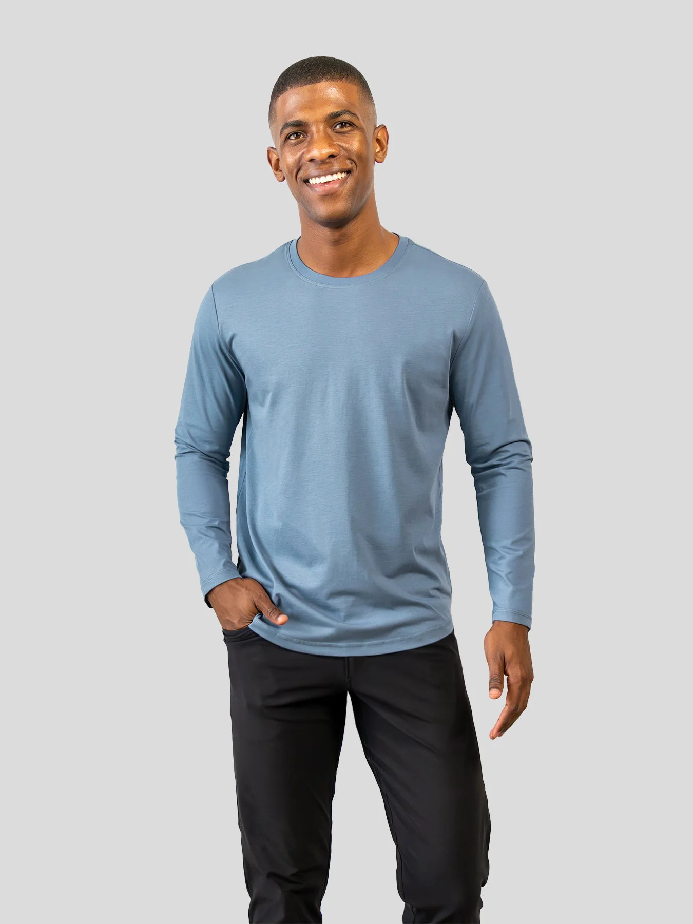 StaySmooth Long Sleeve Curve Hem Tee: Slim Fit - Image 51