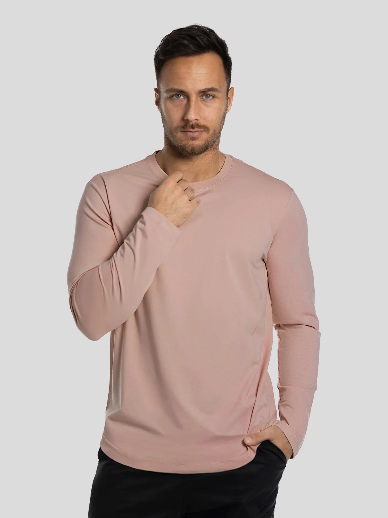 StaySmooth Long Sleeve Curve Hem Tee: Slim Fit - Image 58