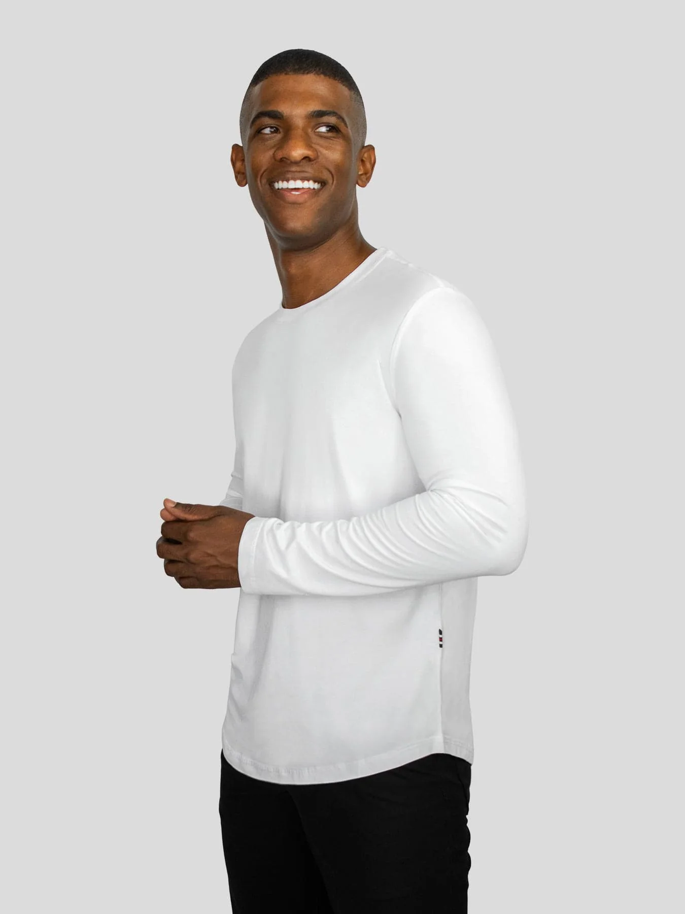 StaySmooth Long Sleeve Curve Hem Tee: Slim Fit - Image 12