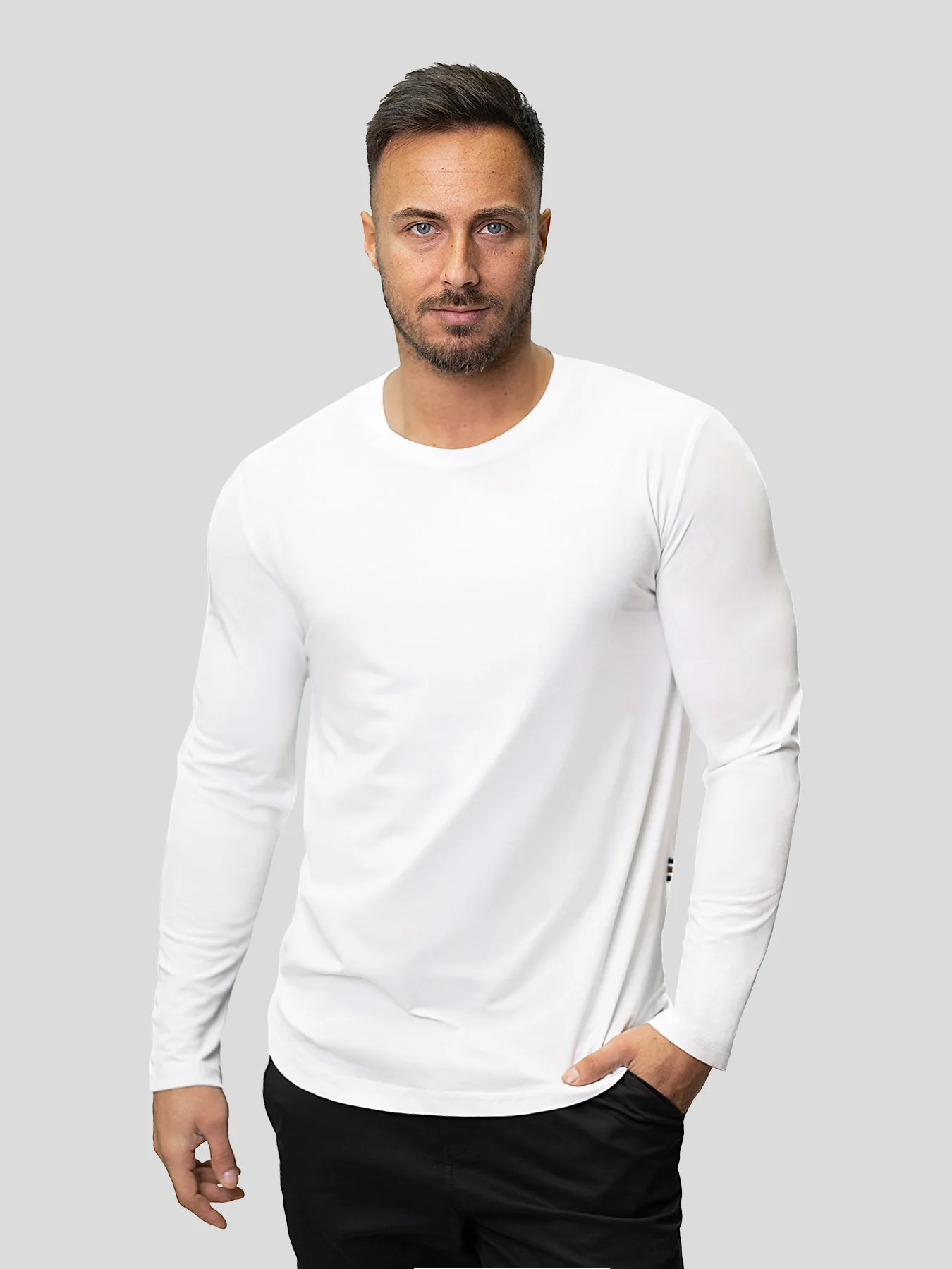 StaySmooth Long Sleeve Curve Hem Tee: Slim Fit - Image 14
