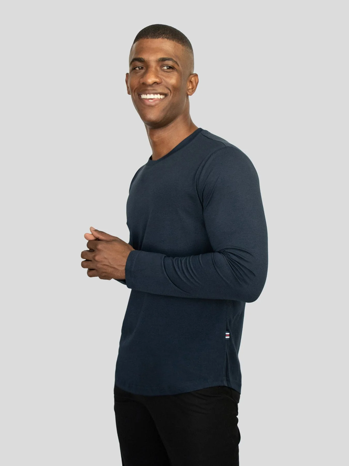 StaySmooth Long Sleeve Curve Hem Tee: Slim Fit - Image 21