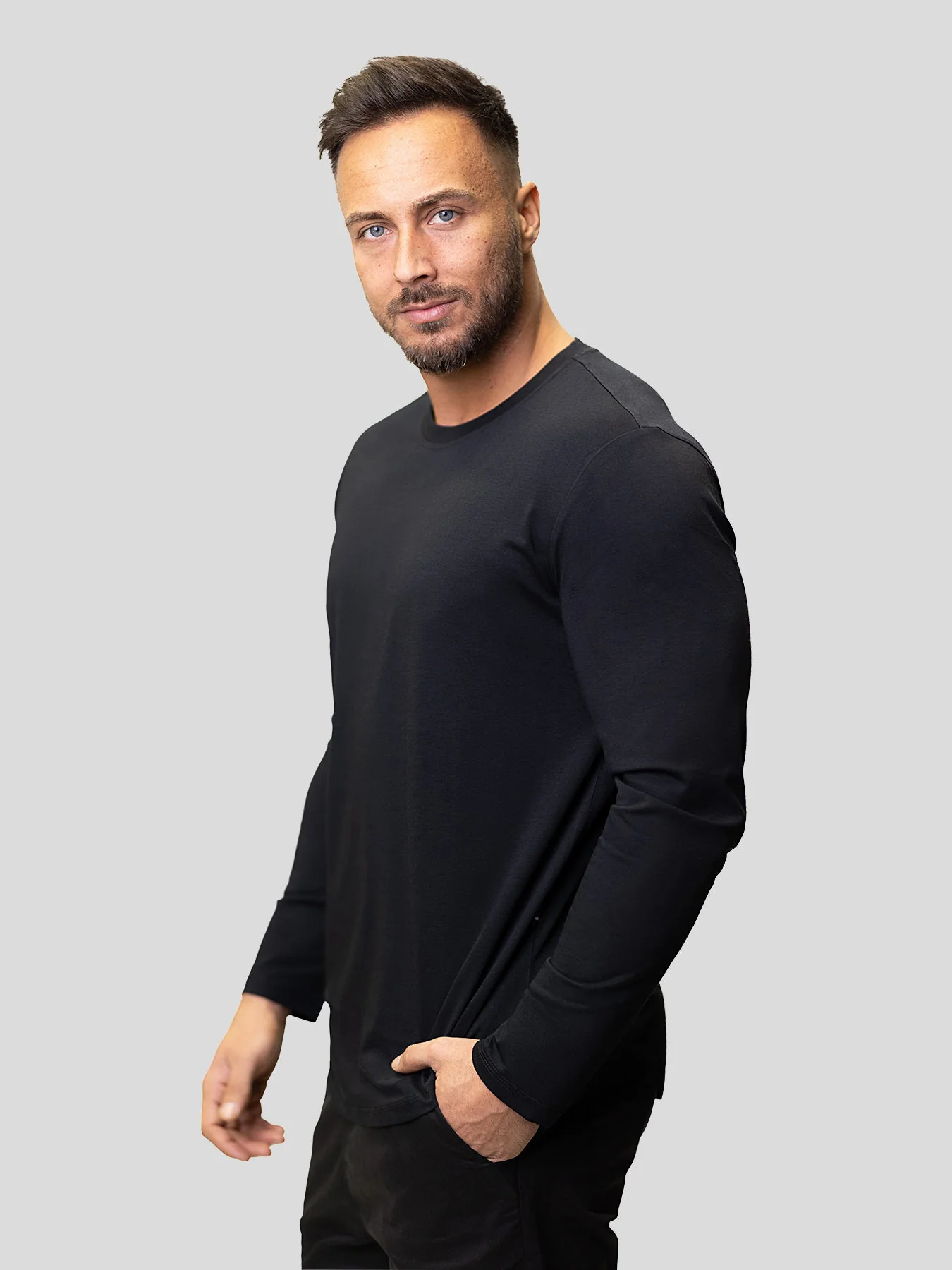 StaySmooth Long Sleeve Curve Hem Tee: Slim Fit - Image 5