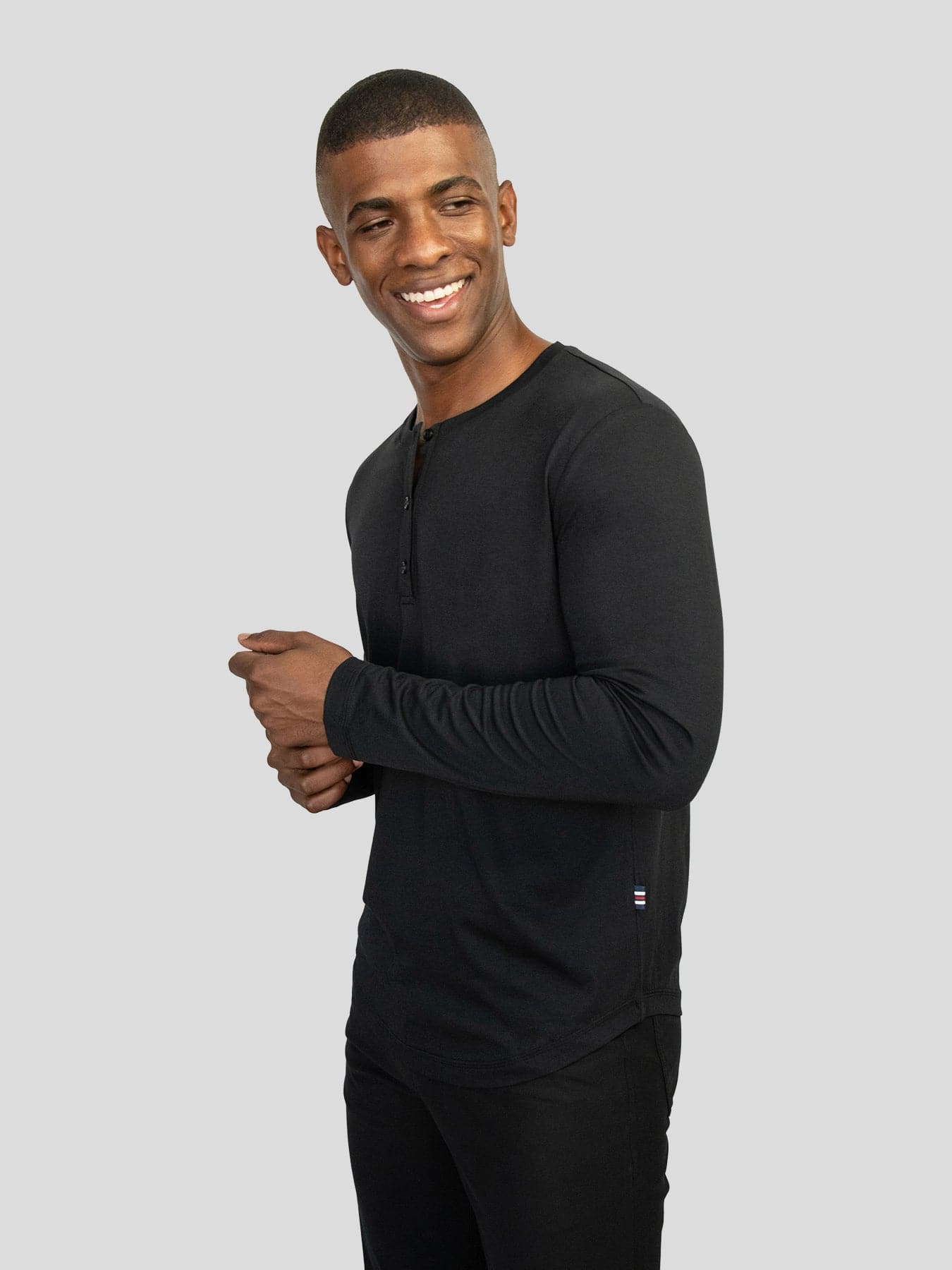 StaySmooth Long Sleeve Henley Drop-Cut Tee - Image 10