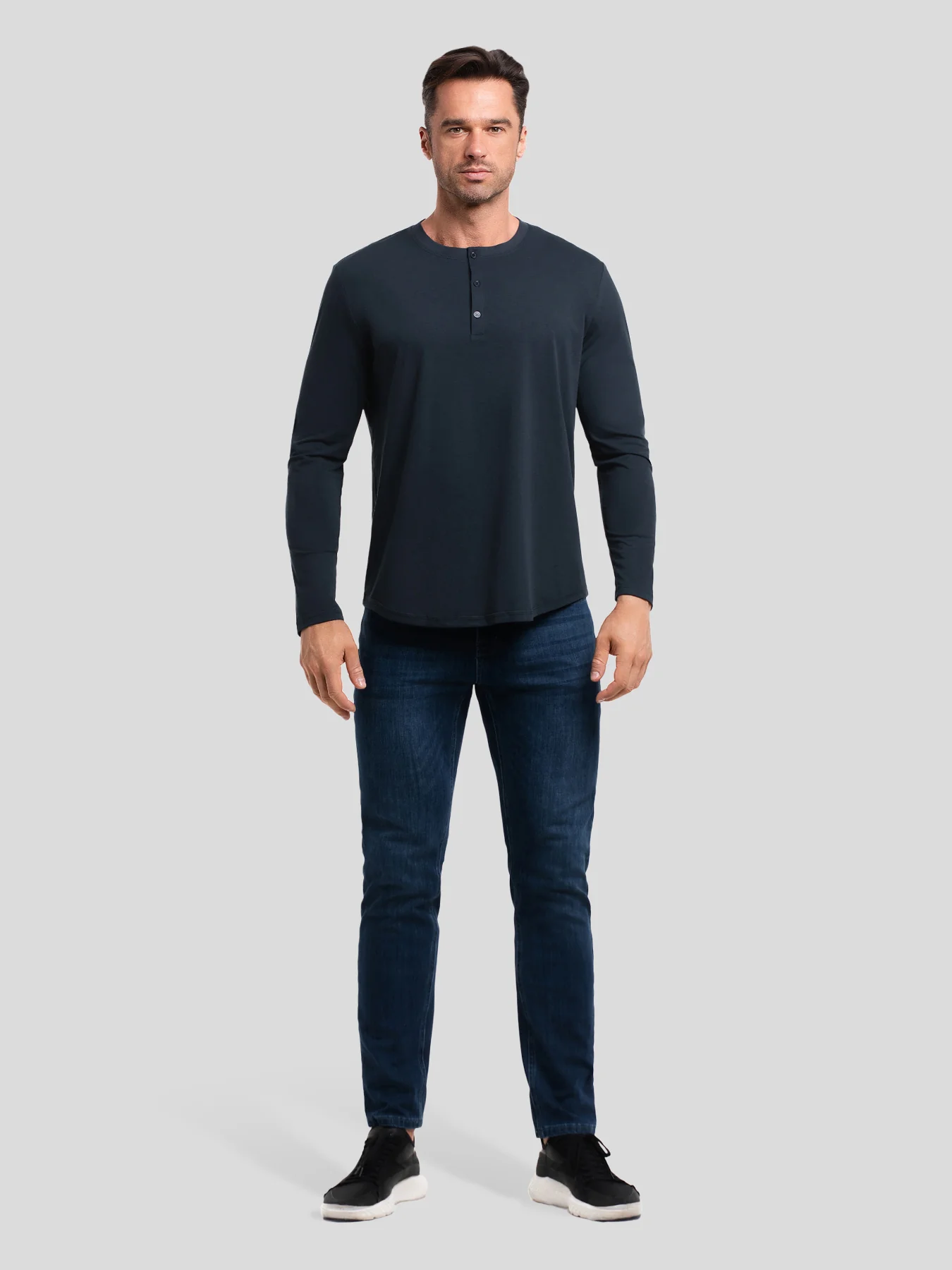 StaySmooth Long Sleeve Henley Drop-Cut Tee - Image 16