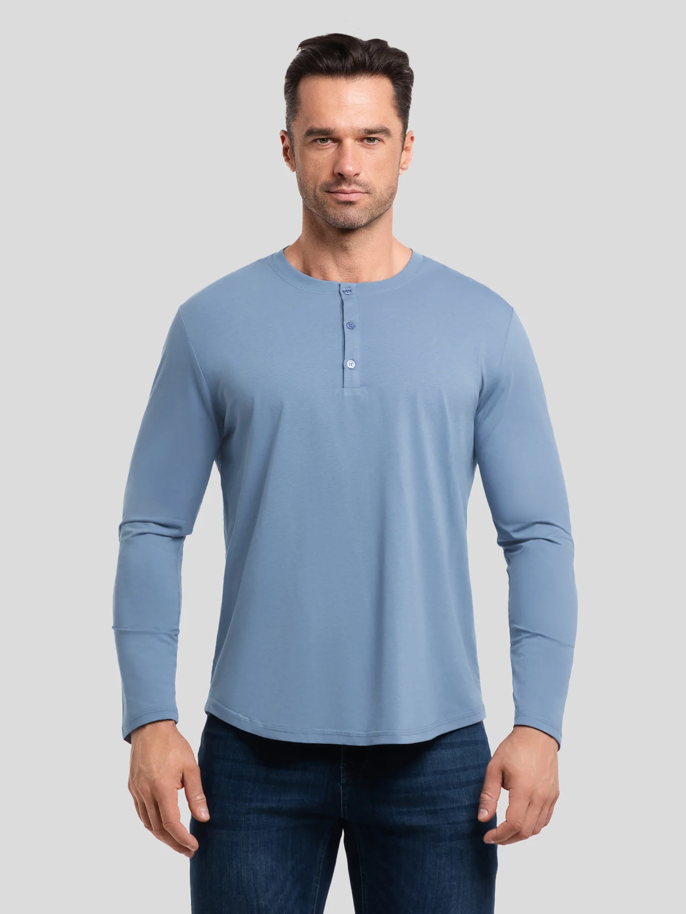 StaySmooth Long Sleeve Henley Drop-Cut Tee - Image 22
