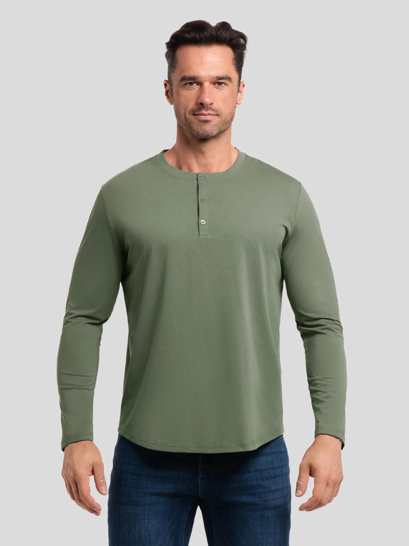 StaySmooth Long Sleeve Henley Drop-Cut Tee - Image 30