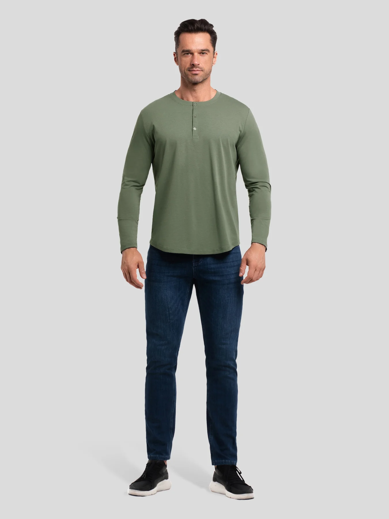StaySmooth Long Sleeve Henley Drop-Cut Tee - Image 32