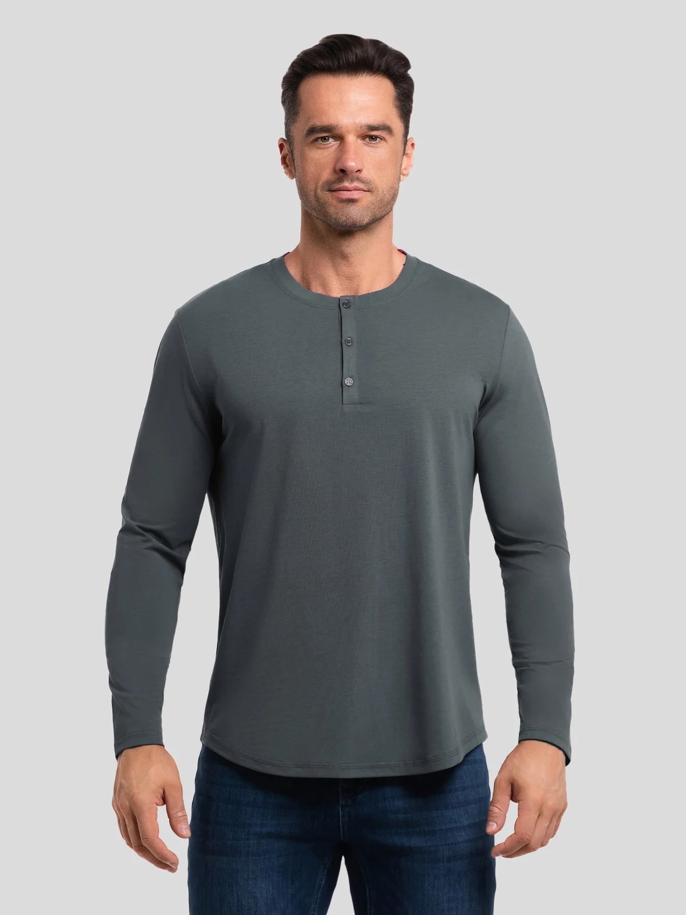 StaySmooth Long Sleeve Henley Drop-Cut Tee - Image 40