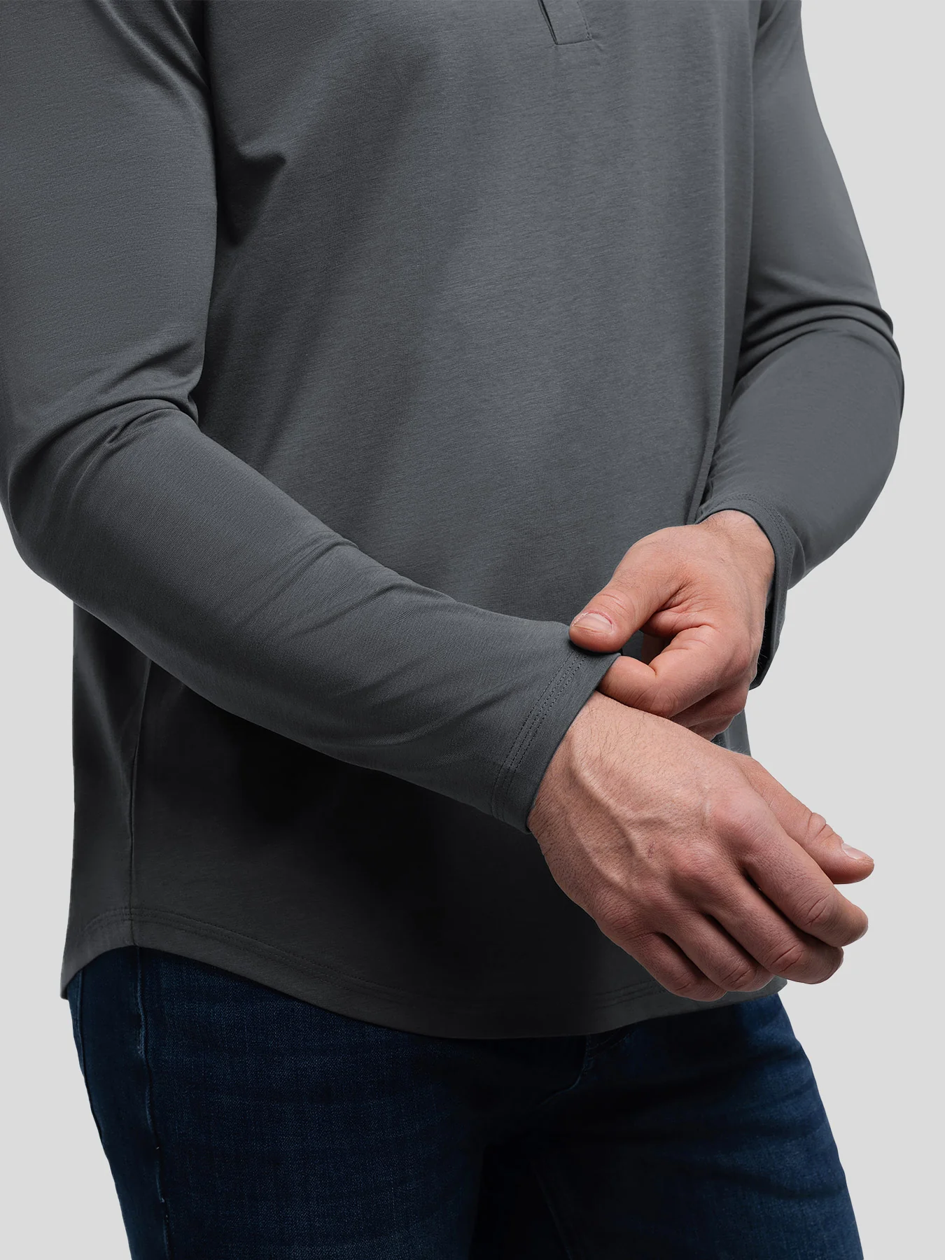 StaySmooth Long Sleeve Henley Drop-Cut Tee - Image 44