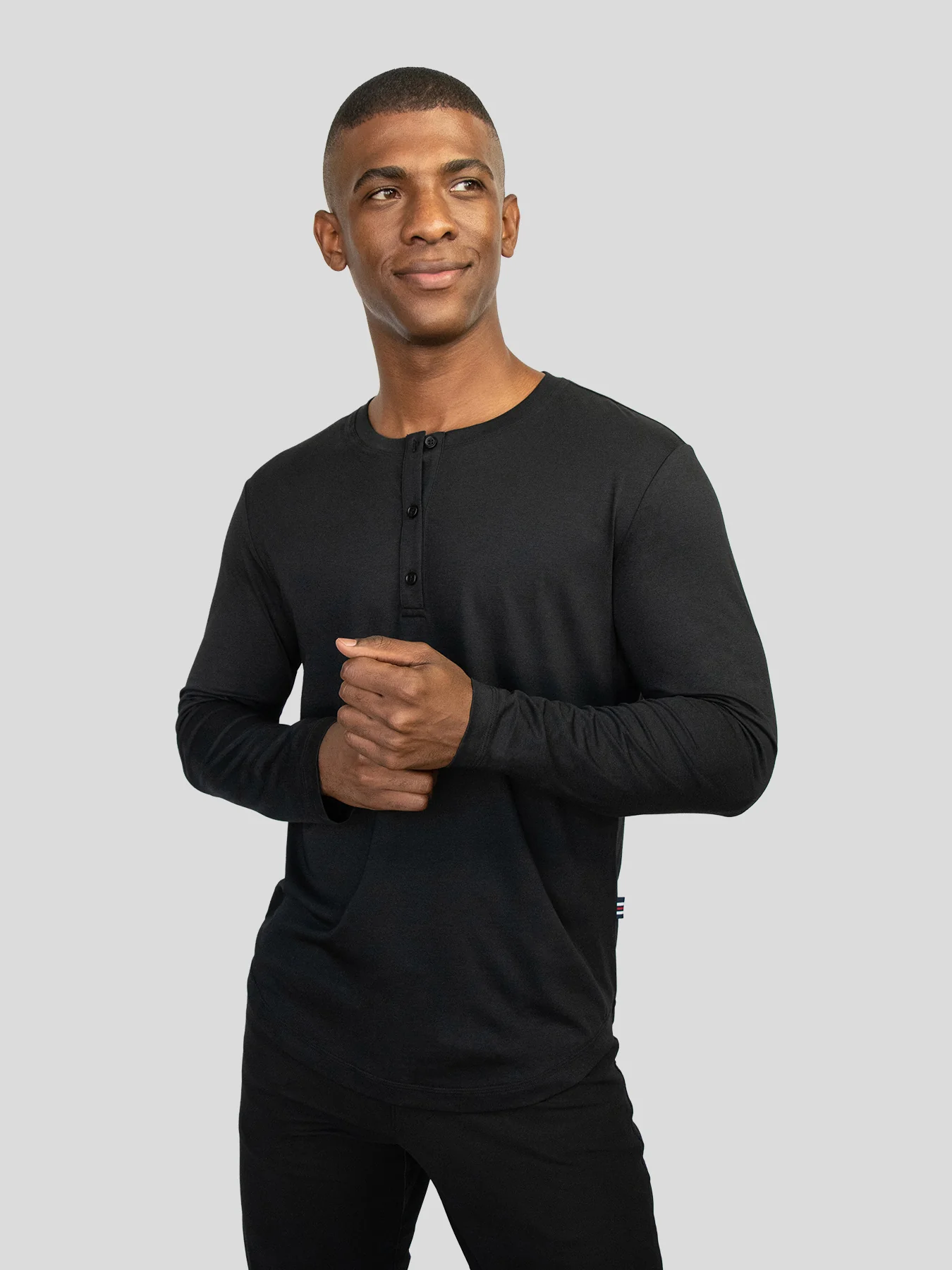 StaySmooth Long Sleeve Henley Drop-Cut Tee - Image 9