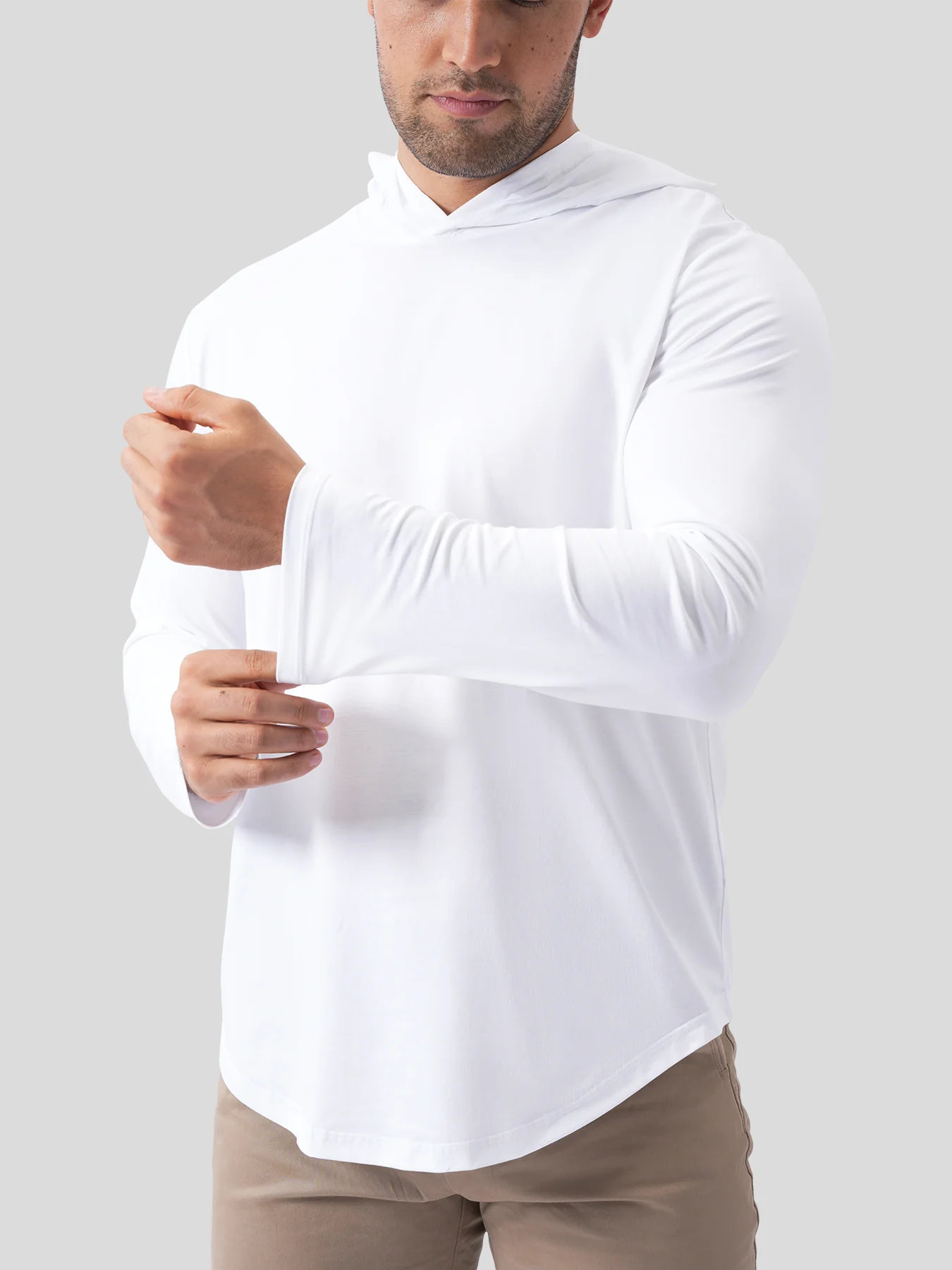 StaySmooth Long Sleeve Hooded Drop-Cut Tee - Image 15