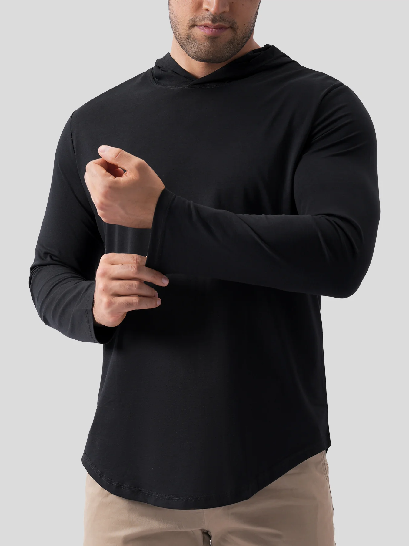 StaySmooth Long Sleeve Hooded Drop-Cut Tee - Image 3
