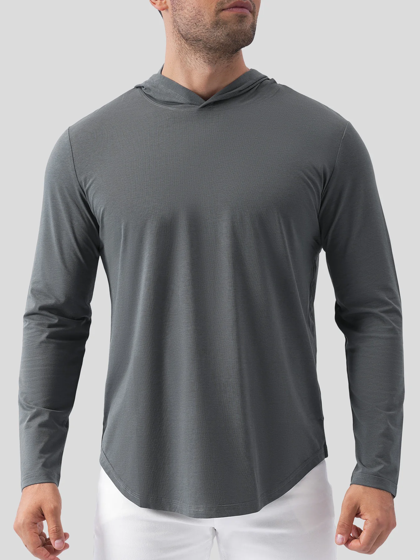 StaySmooth Long Sleeve Hooded Drop-Cut Tee - Image 5