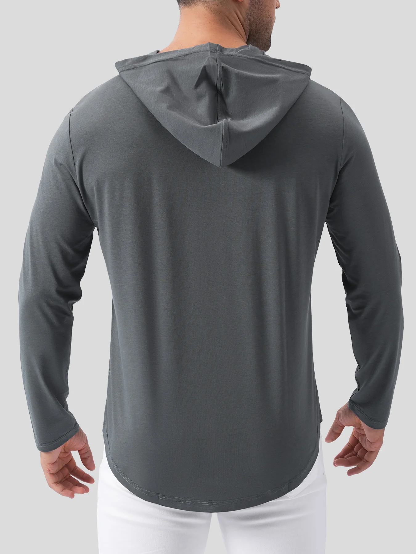 StaySmooth Long Sleeve Hooded Drop-Cut Tee - Image 6
