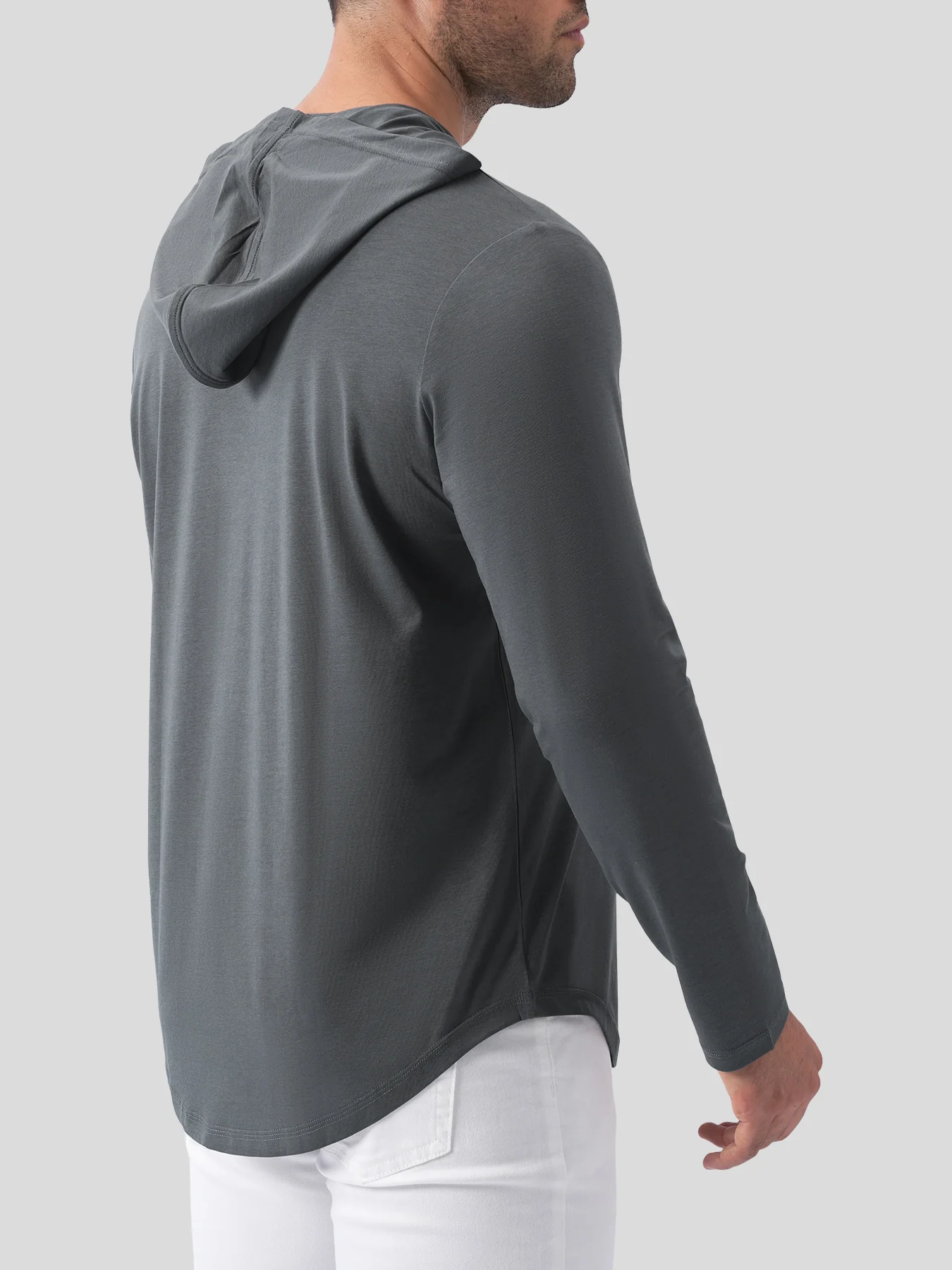 StaySmooth Long Sleeve Hooded Drop-Cut Tee - Image 7