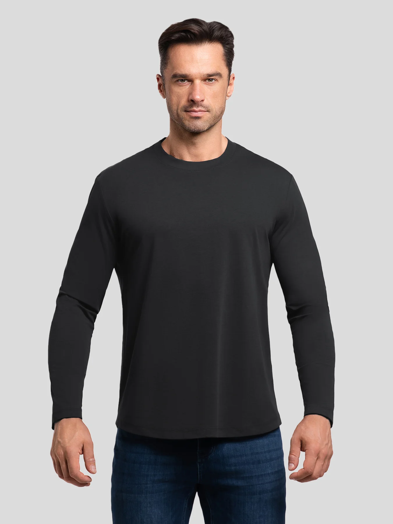StaySmooth Long Sleeve Curve Hem Tee: Slim Fit - Image 115