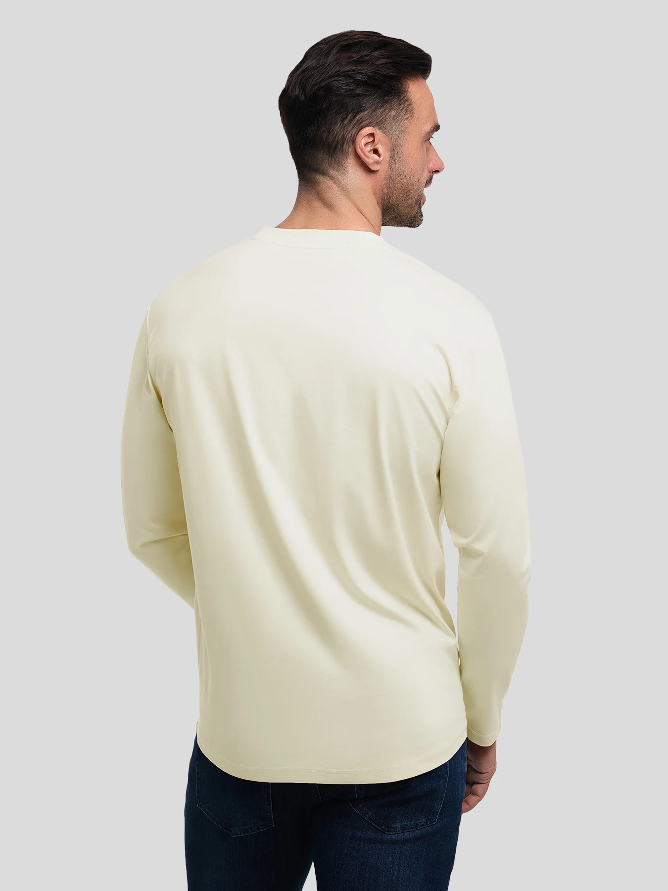 StaySmooth Long Sleeve Curve Hem Tee: Slim Fit - Image 100