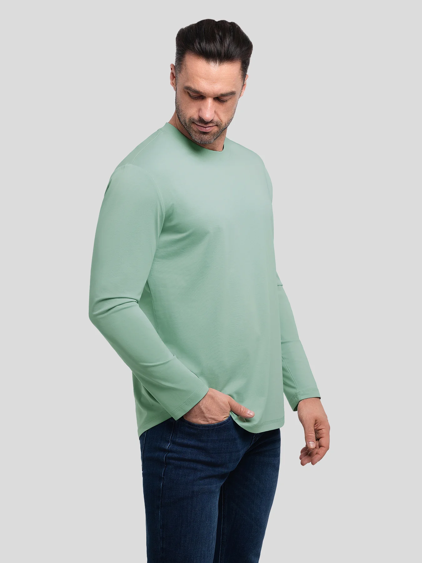 StaySmooth Long Sleeve Curve Hem Tee: Slim Fit - Image 107