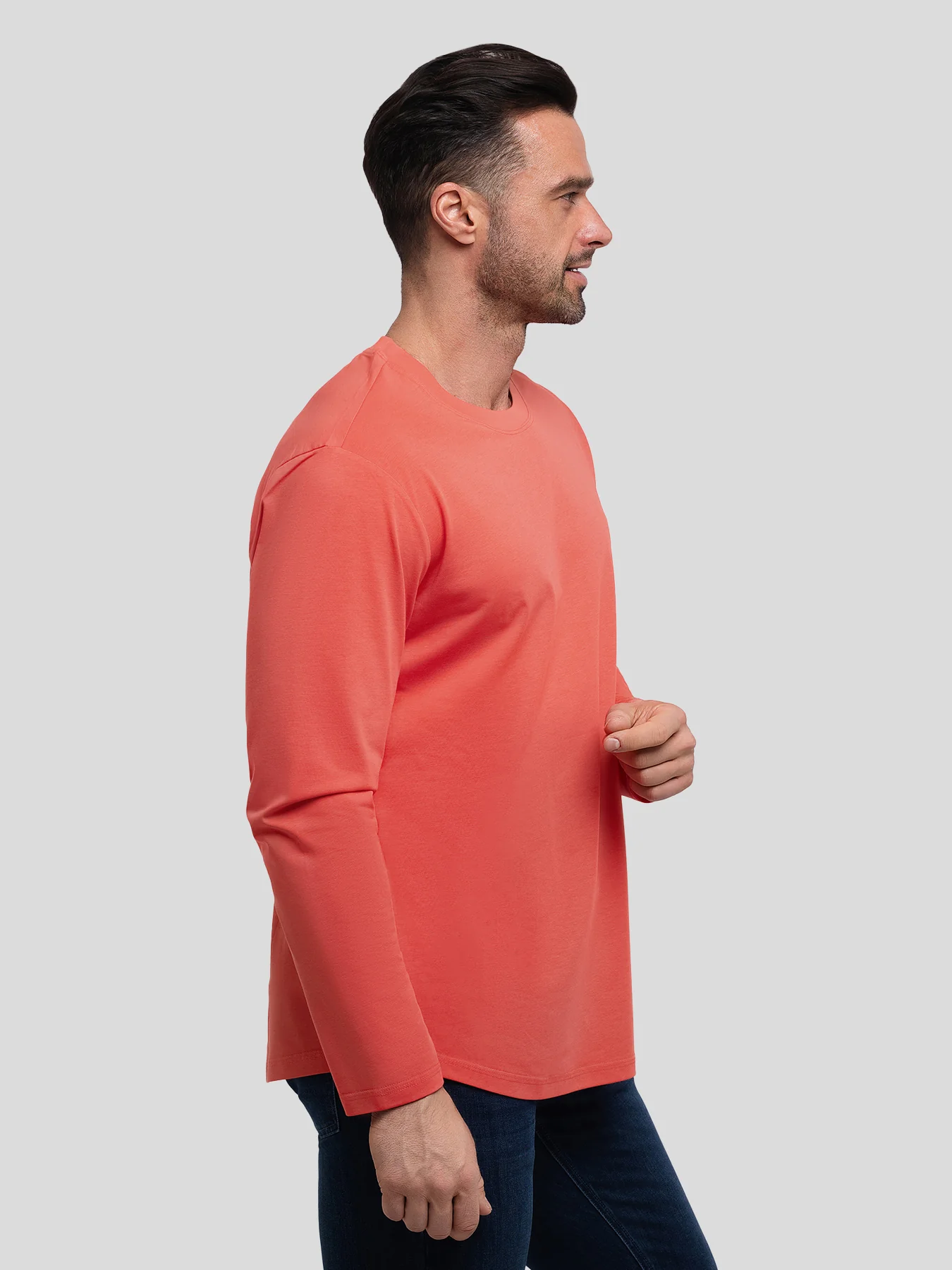 StaySmooth Long Sleeve Curve Hem Tee: Slim Fit - Image 90