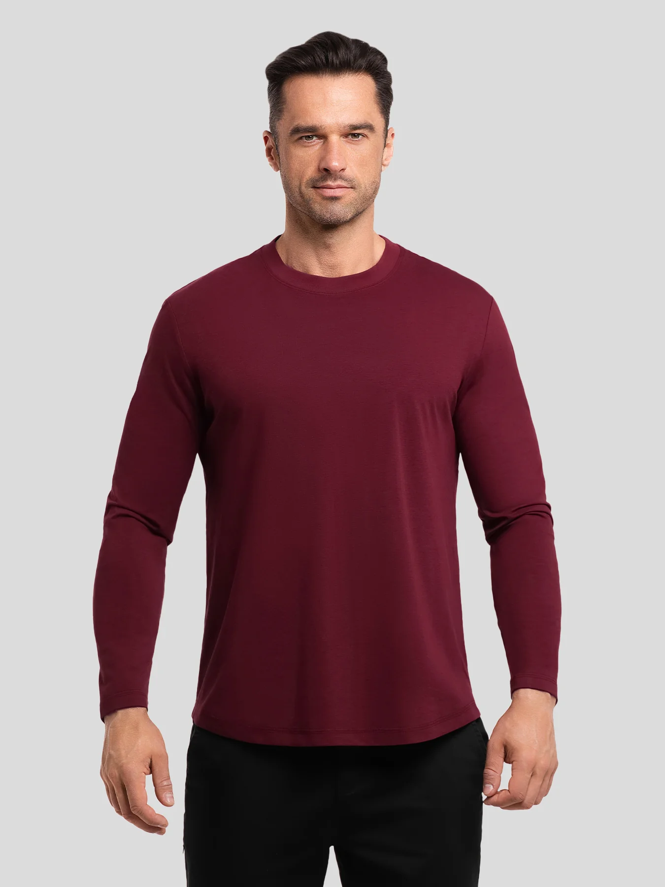StaySmooth Long Sleeve Curve Hem Tee: Slim Fit - Image 131