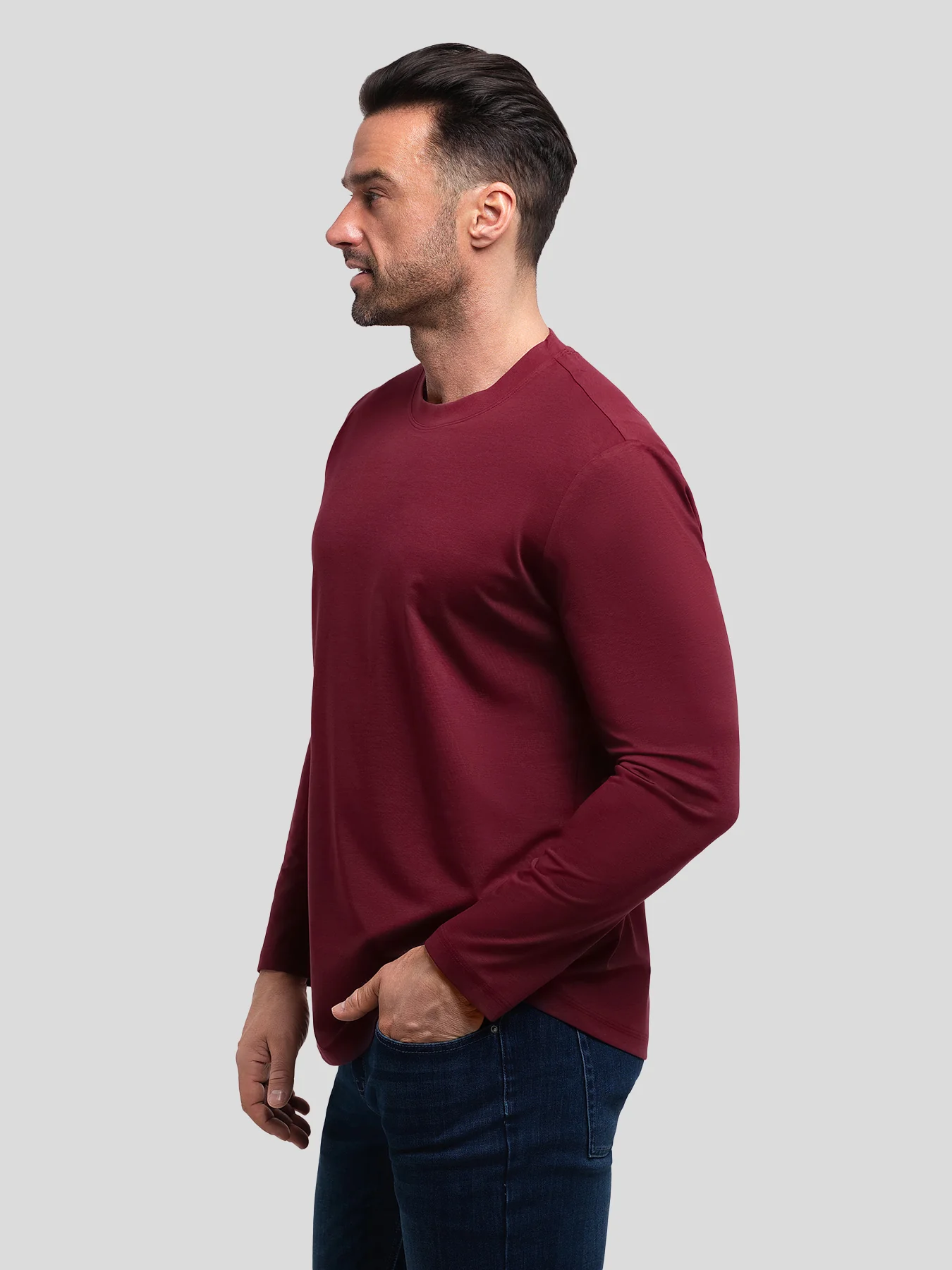 StaySmooth Long Sleeve Curve Hem Tee: Slim Fit - Image 132