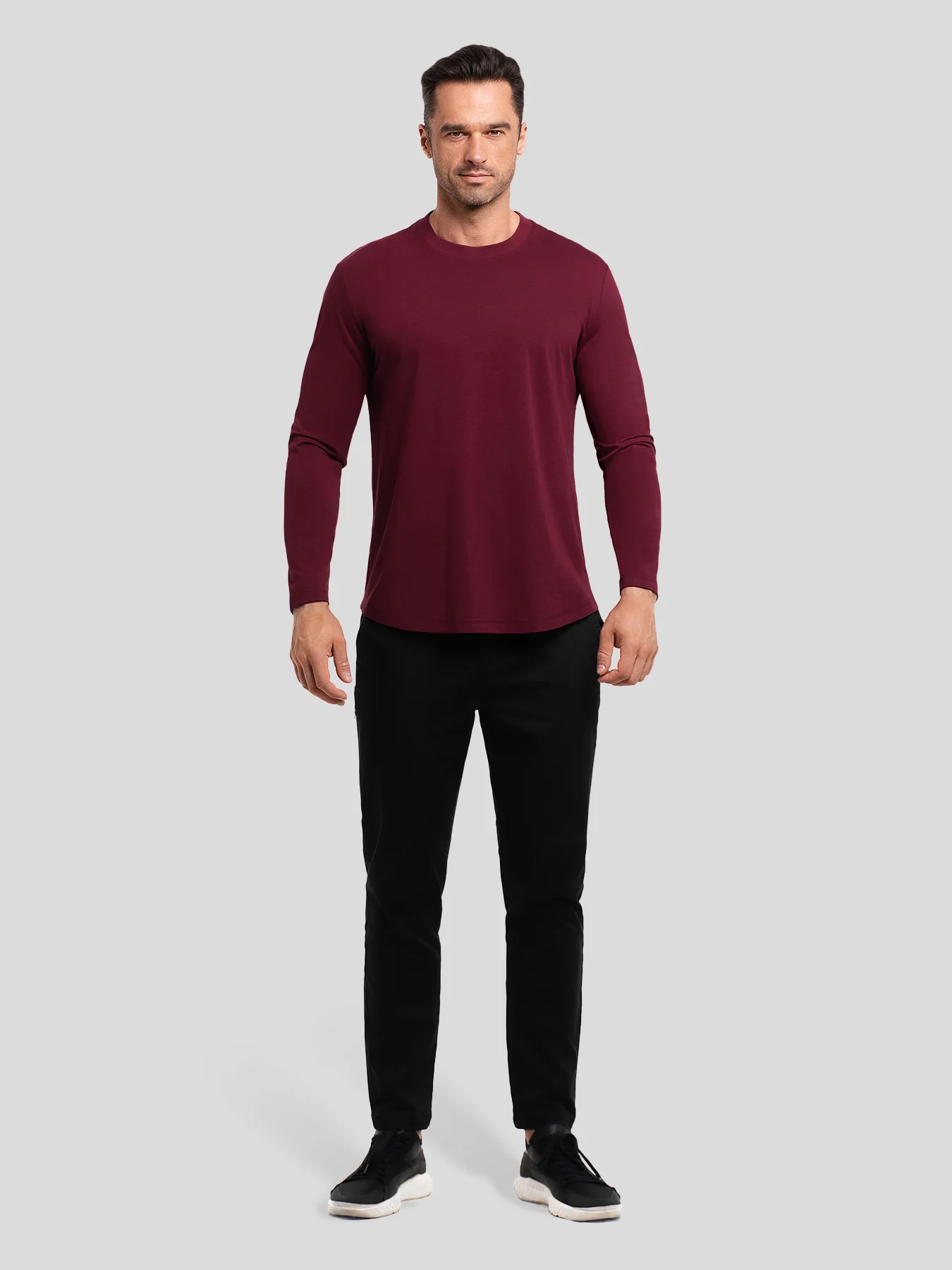 StaySmooth Long Sleeve Curve Hem Tee: Slim Fit - Image 133