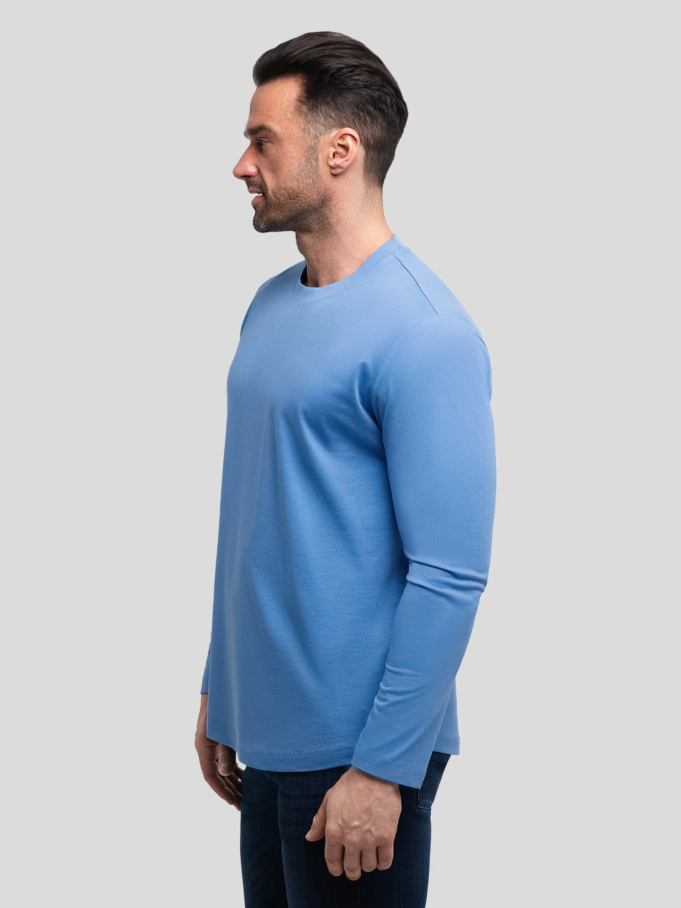 StaySmooth Long Sleeve Curve Hem Tee: Slim Fit - Image 140