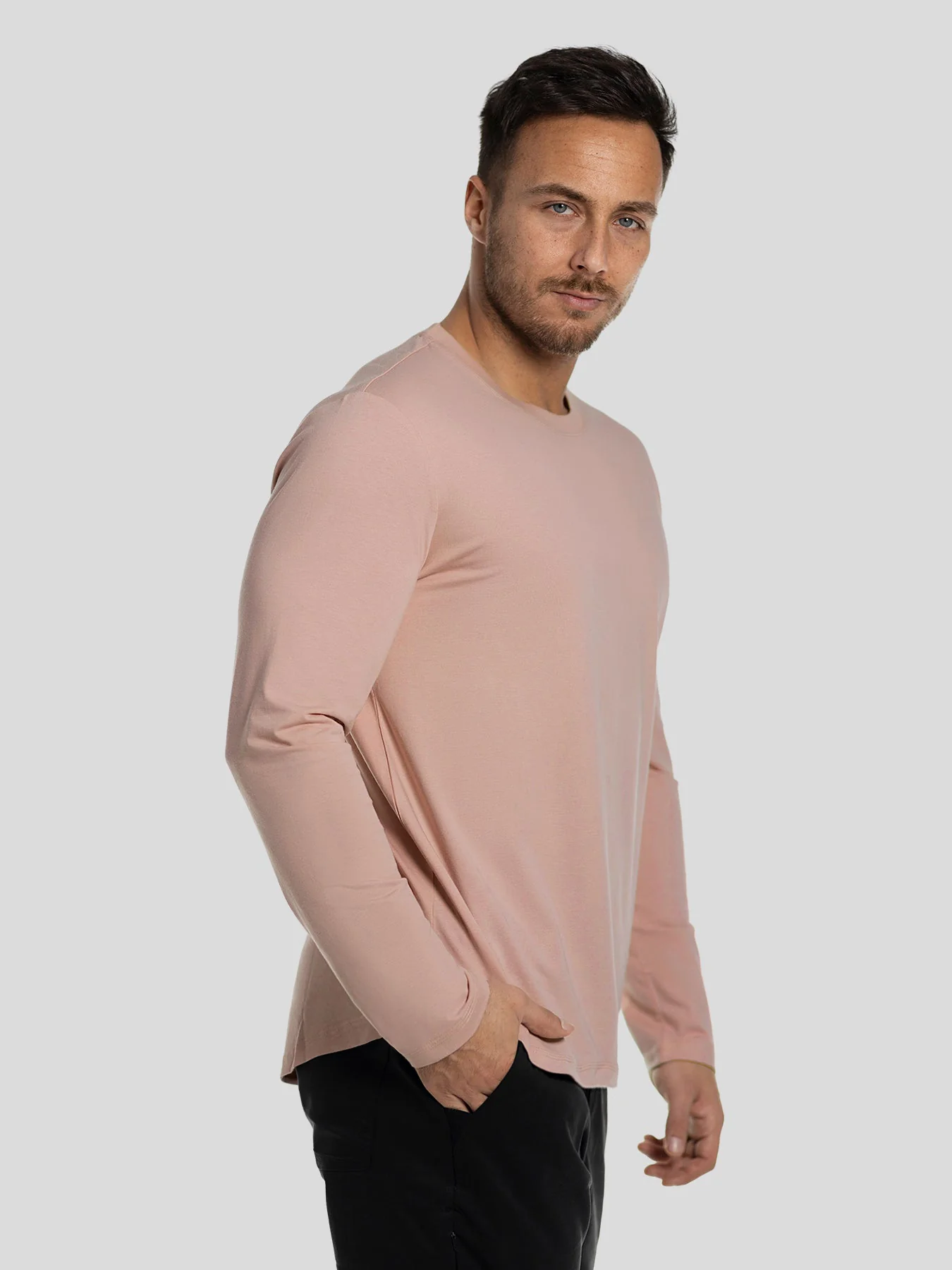 StaySmooth Long Sleeve Curve Hem Tee: Slim Fit - Image 61