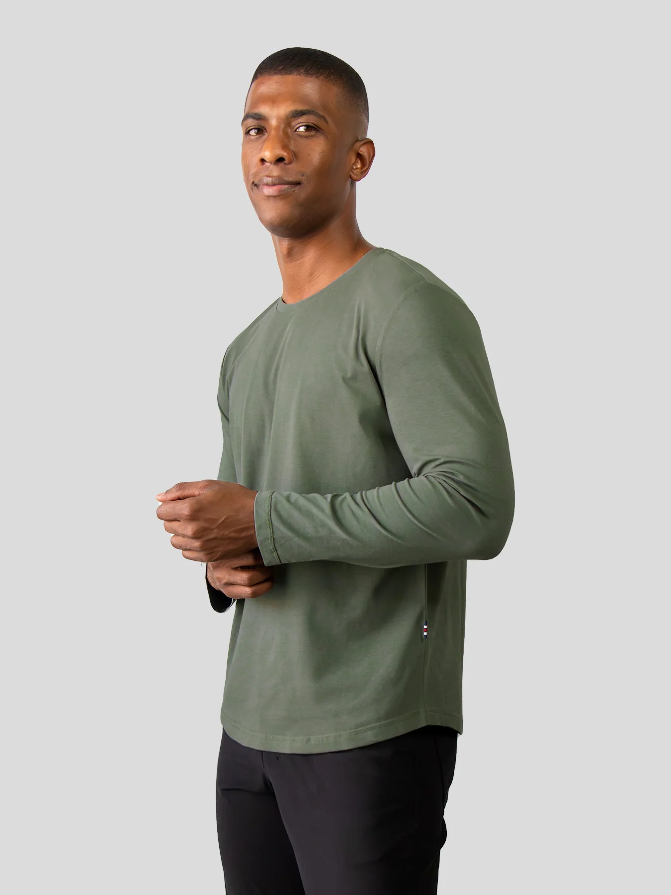 StaySmooth Long Sleeve Curve Hem Tee: Slim Fit - Image 45